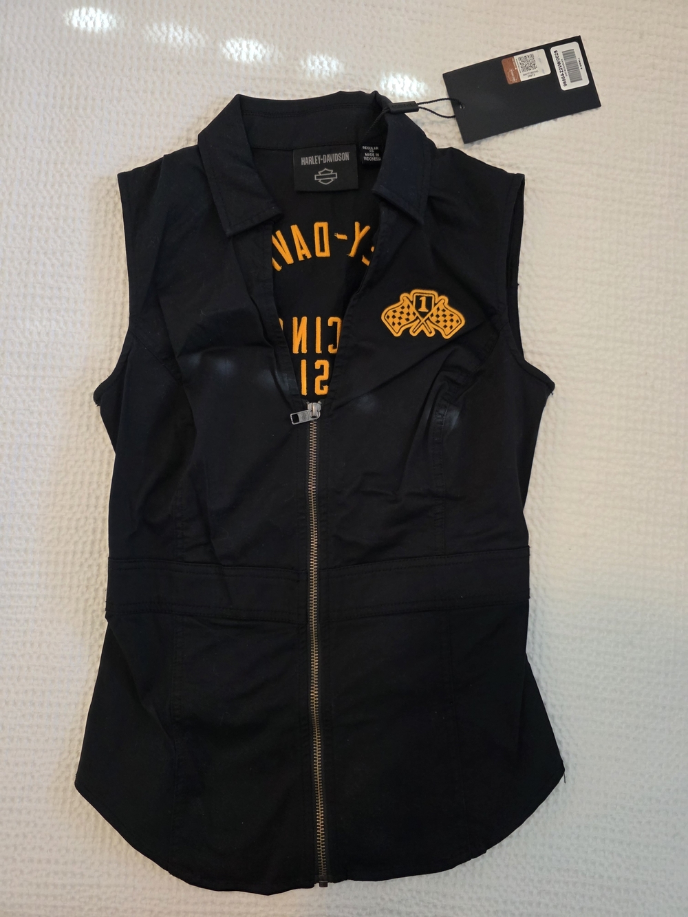Harley-Davidson Black Vest with Orange Logo